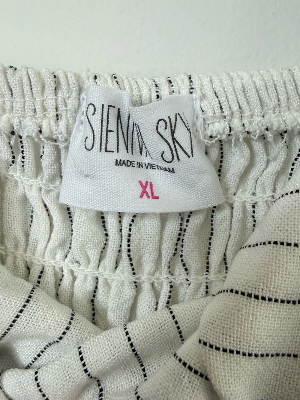 Sienna Sky Pinstripe Twist Front Cutout Cami Top XL Coastal Linen Blend - Picture 5 of 8